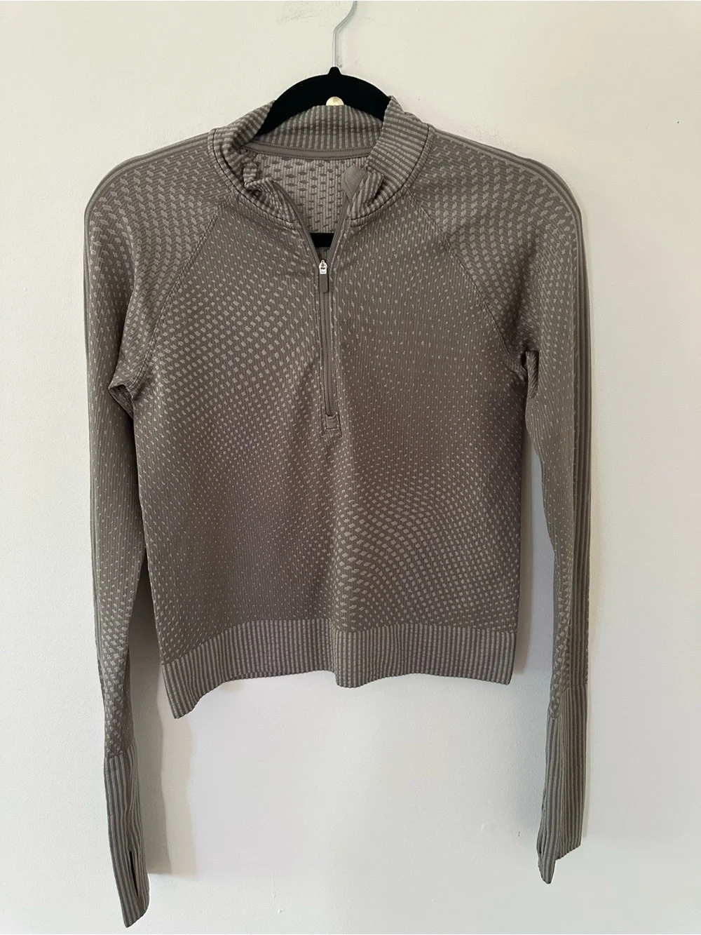 Lululemon Rest Less Cropped Half-Zip Grid Warp Rover / Raw size 6